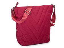 Jennifer Jones Damen Schultertasche Groß Gesteppt Chevron Kirschrot