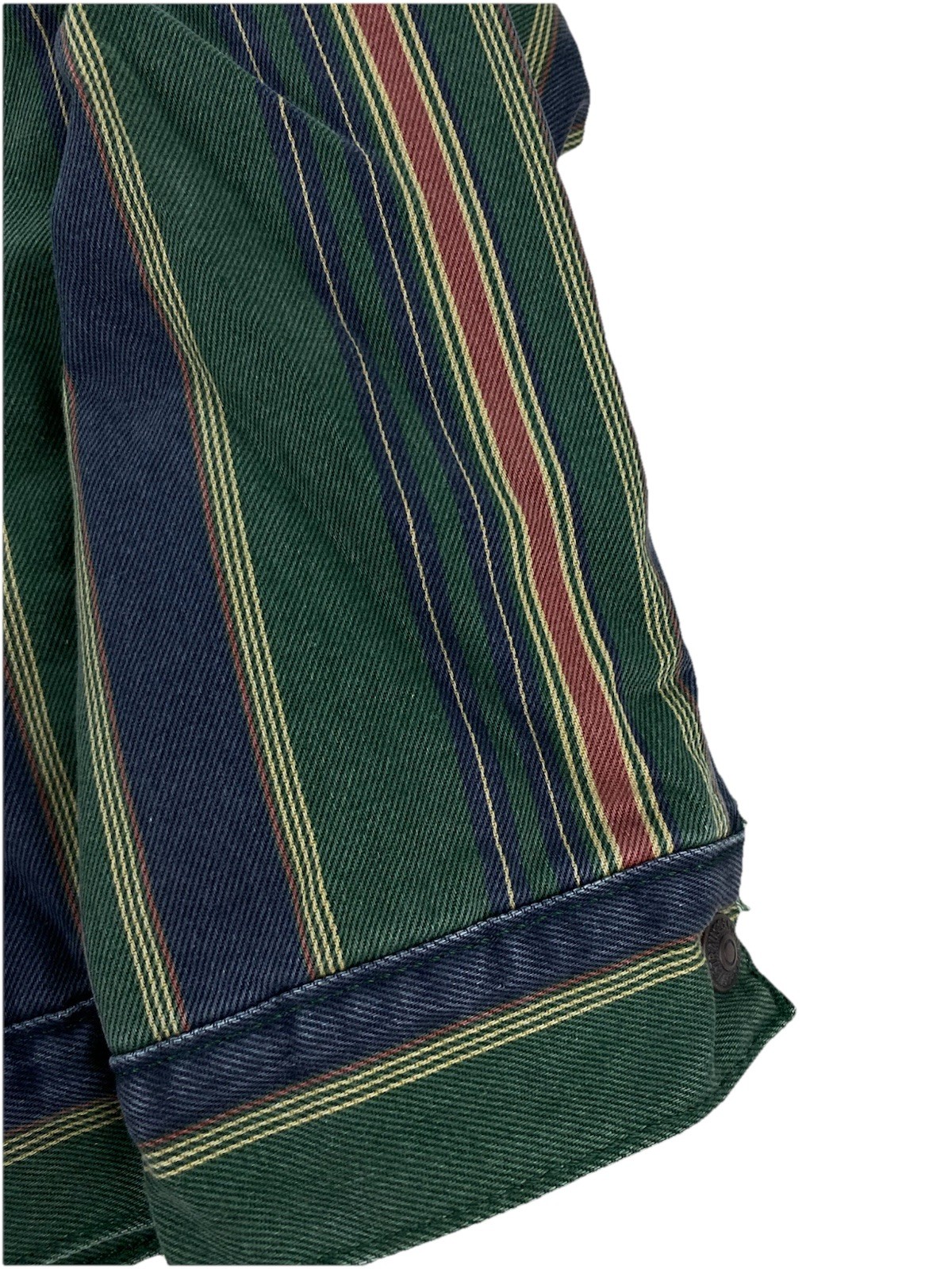 NEW Levi's Strauss Premium Type 1 Sherpa Jacket Python Green Striped Mens Canvas