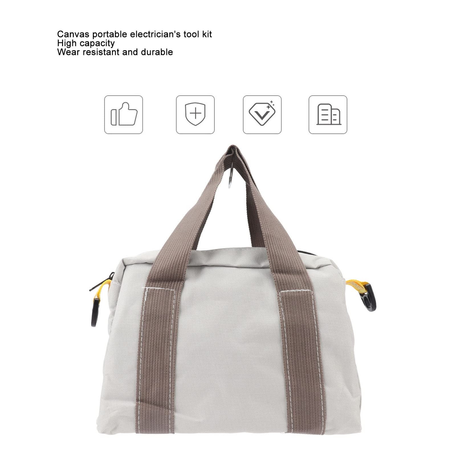 Wide Mouth Tool Bag Hardware Storage Bag with Large Capacity and Plumbers Han...