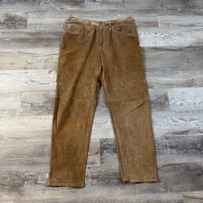 Vintage Leather Pants Brown Western Whipstitch Straight Leg 90s