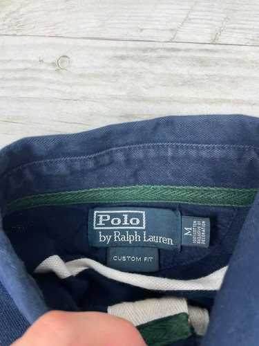 Vintage Polo Ralph Lauren Rugby Long Sleeve Striped Shirt Men Sz M Blue by Ralph Lauren, Size M, $55 - Photo 8