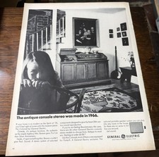 1966 The Colonial Console Stereo by GE General Electric - Vintage Print Ad