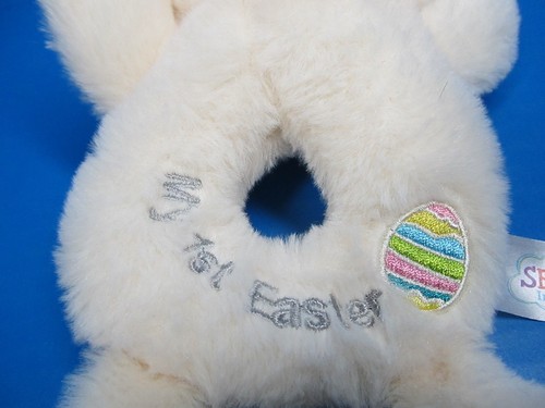 Spark Create Imagine My First Easter Rattle plush bunny 11" white - Picture 2 of 5