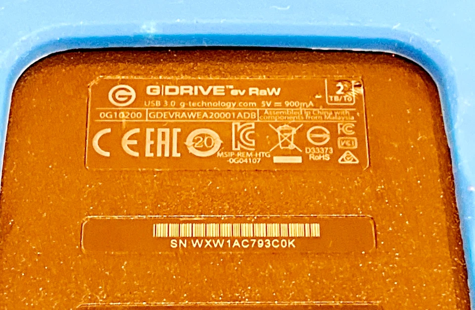 G-Technology G-DRIVE ev RaW Rugged Portable 2TB External Hard Drive +USB 3 Cable - Image 4 of 4