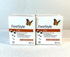 FREESTYLE LITE Blood Glucose Test Strips 50 Ct Per Box 2 Boxes NIP Exp 10/31/27