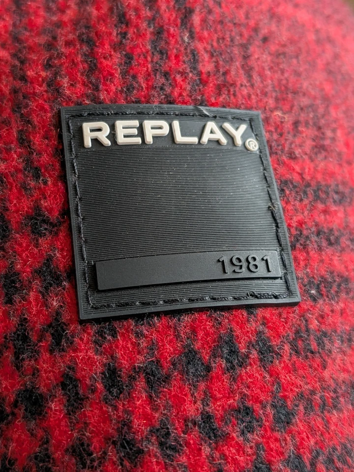 REPLAY Baseball Cap Adjustable Red & Black Check - image 3 of 4