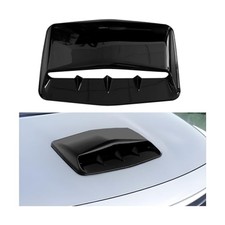Car Hood Vents, Vehicle Scoop Turbo Bonnet Hood Air Flow Intake Cover, Black