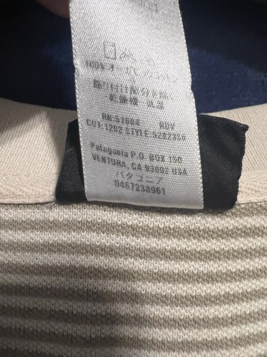 VTG Patagonia Polo Shirt Mens XXL Green Tan Striped Short Sleeve Organic Cotton - Picture 10 of 11