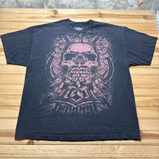 Vintage Y2K MMA Elite Skull Grunge Gothic Tattoo Retro Graphic T-Shirt Size XXL