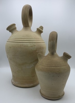 Spanische Ton Wasserkrüge - Botijos - groß & klein - Terrakotta Steingut