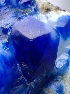 428 CT. Full Terminated Top Blue Hauyne Crystals On Matrix - Badakhshan, AFG