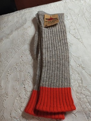 Vintage Wigwam Alaska Men's Socks Size 13 Wool Blend Red Tan High Socks NWT