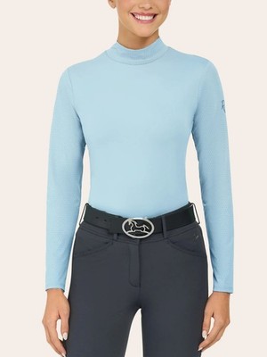 R.J. Classics Jemma Long Sleeve Mock Neck Shirt - Summer Sky