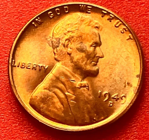 1949-D Lincoln Wheat Cent Penny GEM RD BU From an Original Bank Roll