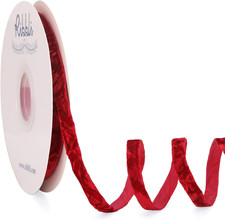 Luxury Dark Red Velvet Ribbon, 3/8 Inch, 10 Yards for Crafts  Decor