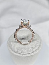 Moissanite Engagement Ring 925 Sterling Silver 2 Carat Rose Gold Detail size 6