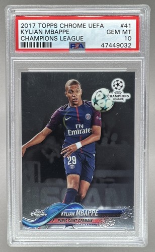 PSA 10 KYLIAN MBAPPE 2017 Topps Chrome UEFA Champions League RC Rookie #41