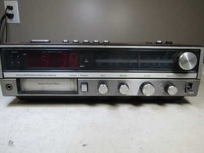 Vintage JC Penney 680-3740 AM/FM Clock Radio 8-Track Player Retro Audio