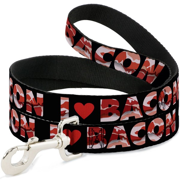 "Dog Leash I Heart Bacon Black/Bacon Wide 1.5\" (Us Import)"-image