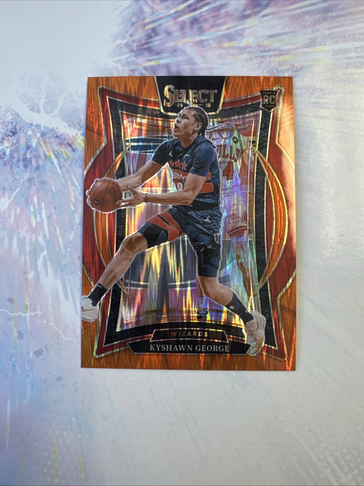 2024-25 Panini Select - Concourse Kyshawn George #85 Orange Flash Prizm (RC)