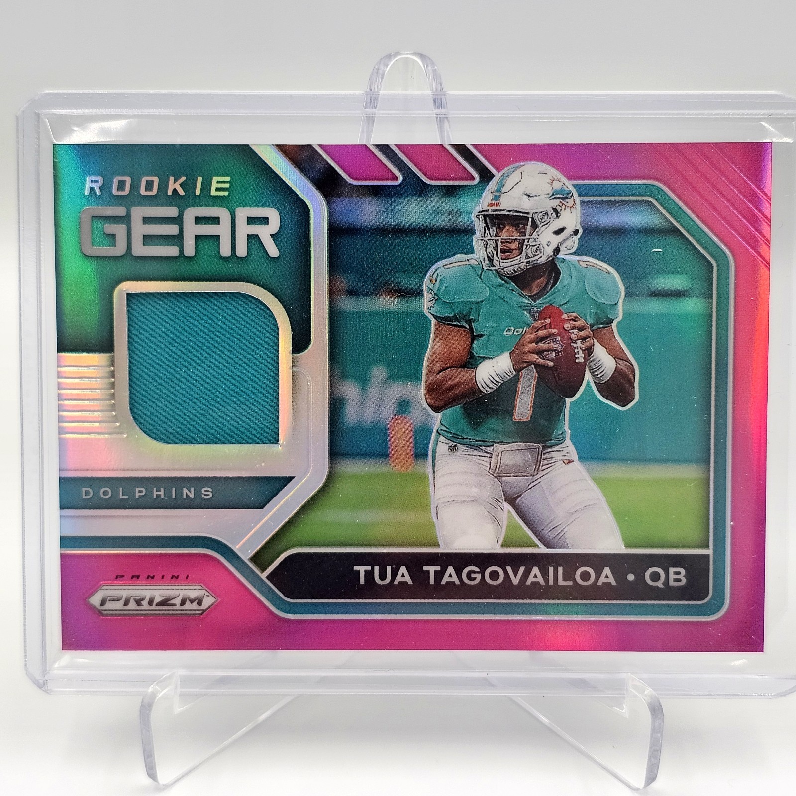 Tua Tagovailoa 2020 Panini Prizm Rookie Gear Pink Jersey #2 Miami Dolphins RC