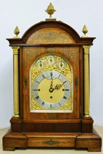 Antique 8 Day Triple Fusee 8 Bell & 5 Gong Musical Bracket Clock & Wall Bracket