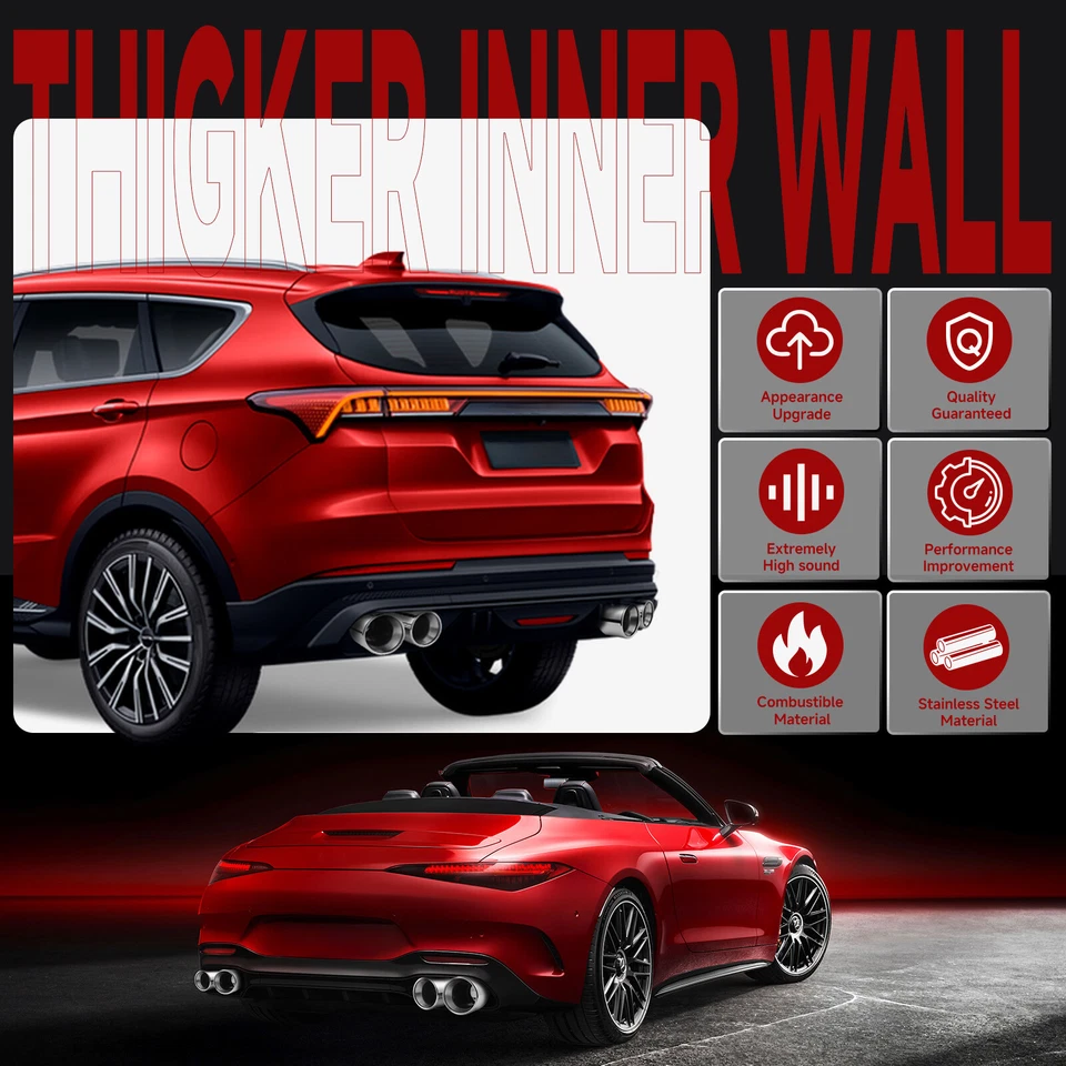 For Volkswagen Jetta 2x Exhaust Tip 2.5" Inlet 3.5" Outlet Angled Cut Stainless Foto 4 de 4