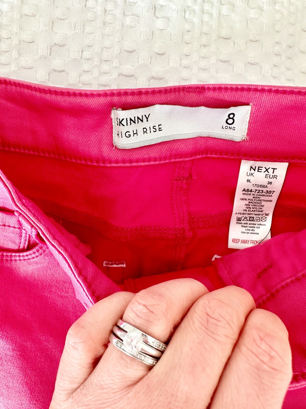 Next Pink Coated Skinny Jeans - Size 8 Long - RRP £28 image 7