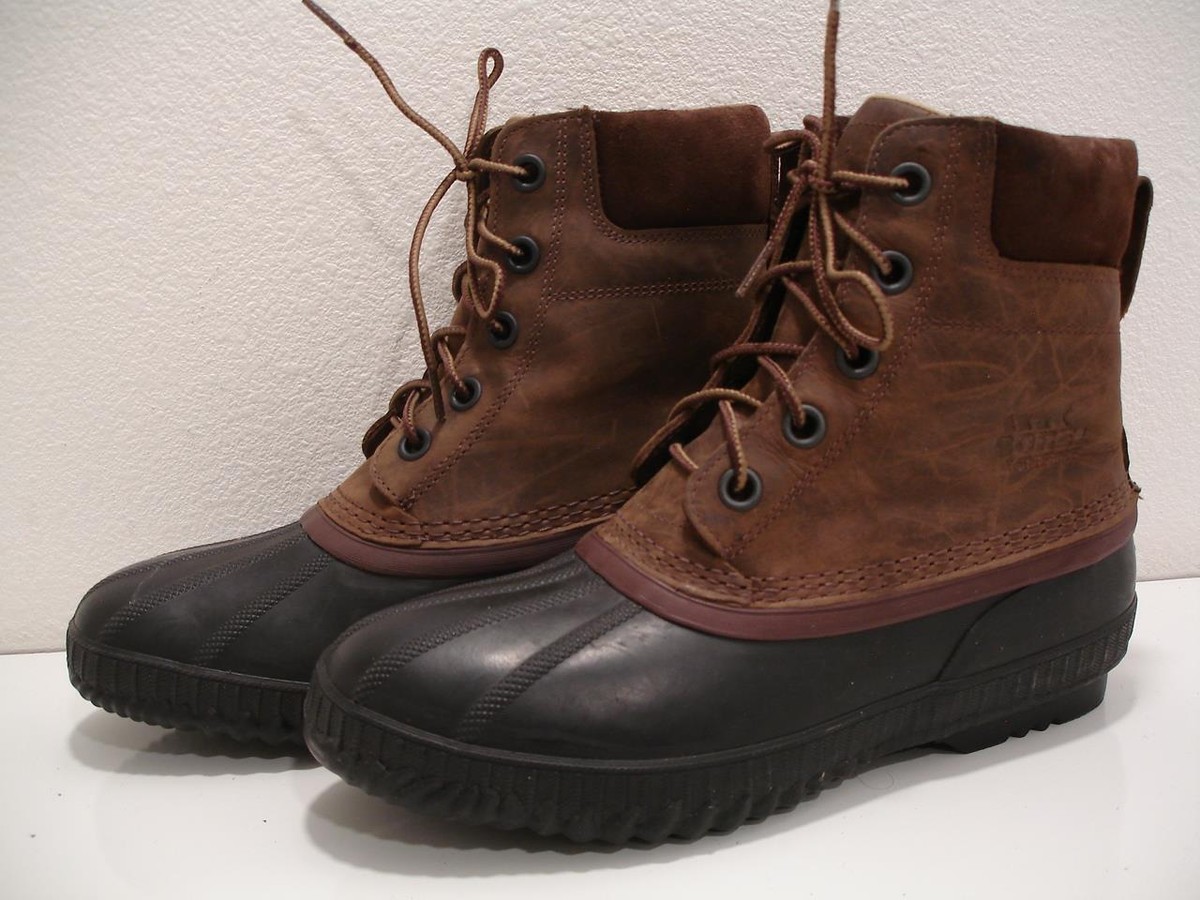 sorel tobacco SOREL Men's 8 M Cheyanne II Tobacco Black Waterproof Insulated Winter Snow  Boots