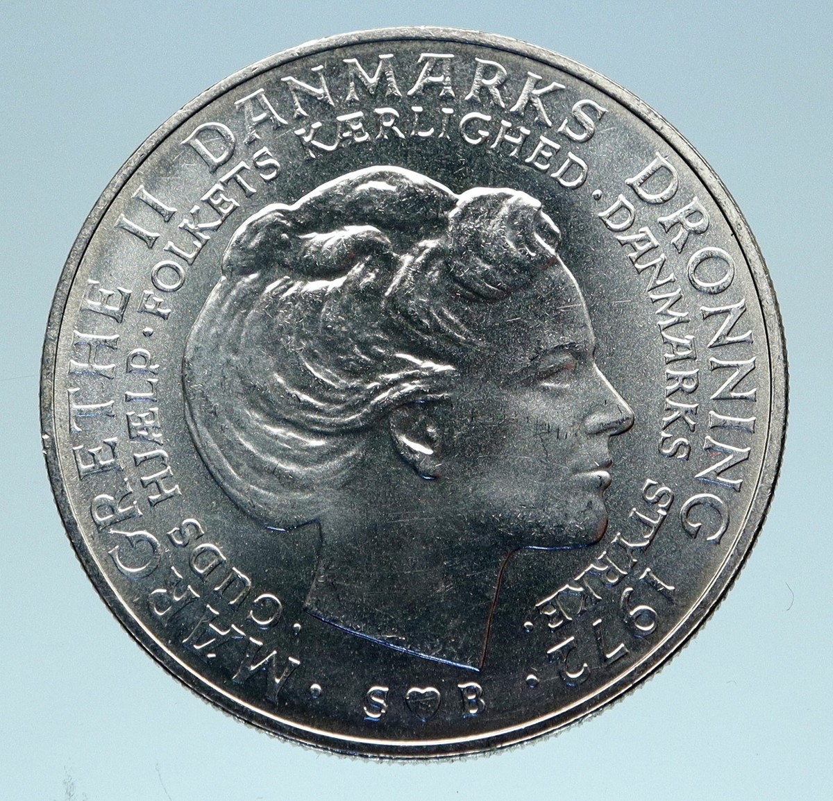 1972 DENMARK King Frederick IX & Queen Margrethe II Silver 10