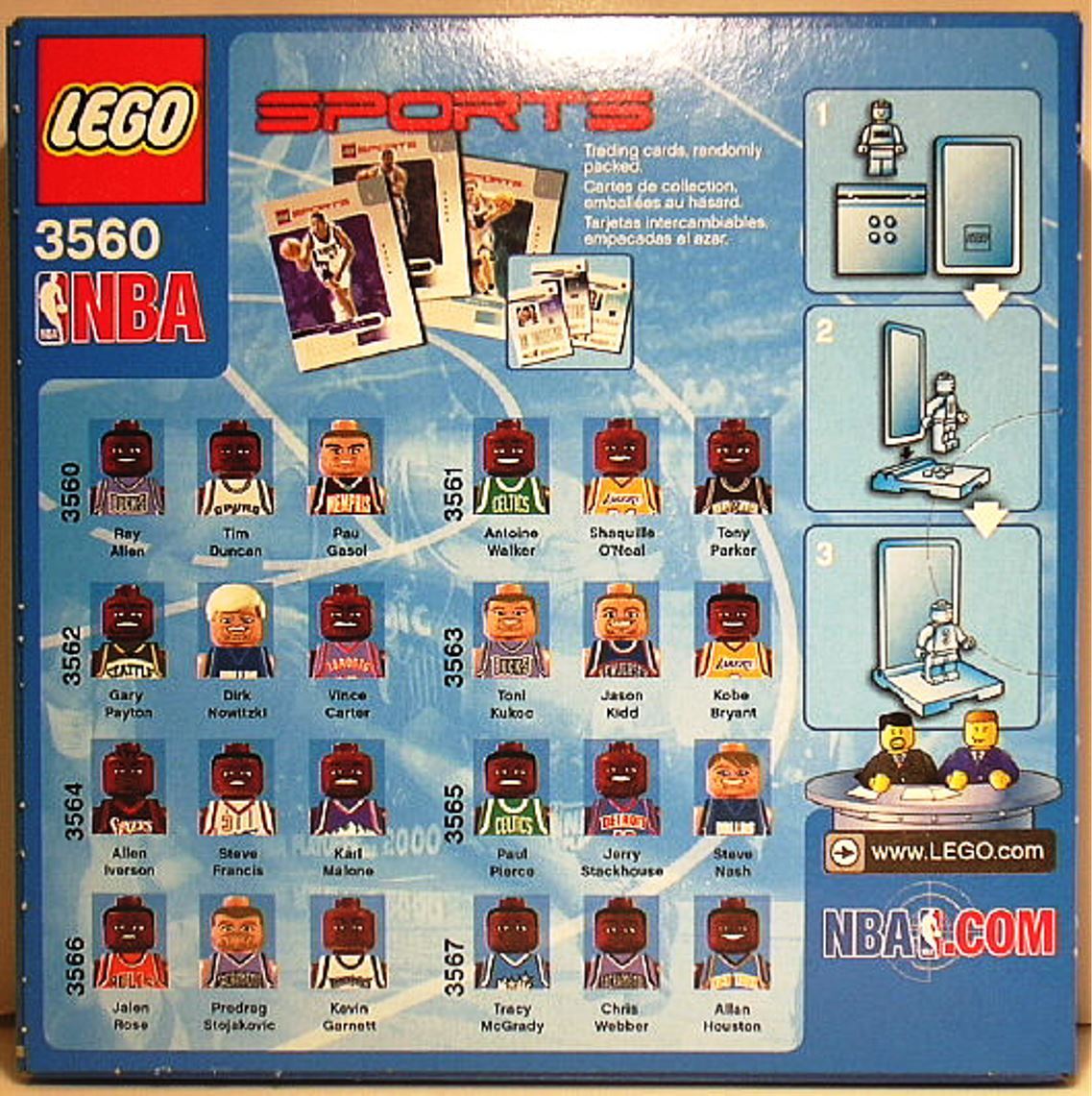 LEGO SPORTS 3560 NBA RAY ALLEN (BUCKS) TIM DUNCAN (SPURS) PAU