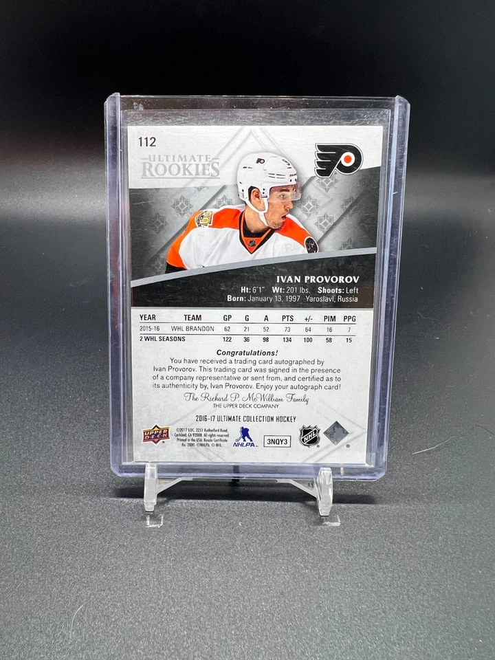 2016-17 Ultimate Collection #112 Ivan Provorov Autographs Rookie Signature /299 - Image 2 of 2