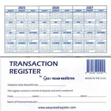 12CS Check Registers for Personal Checkbook Easy to Read Checkbook Register