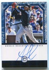 2018 Panini Cornerstones Reserve Signatures Quartz Ozzie Albies Rookie Auto 8/49