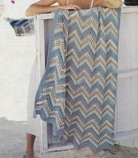 SEASHORE AFGHAN HOME DECOR CROCHET PATTERN INSTRUCTIONS