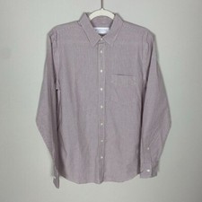 Everlane Red Grey Check Button Down Dress Shirt Mens Small Long Sleeve