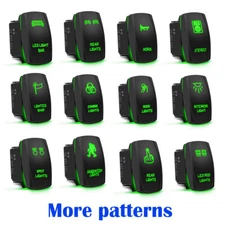 Green LED Backlit Light Bar Control Rocker Toggle Switch For ATV UTV ARB Carling