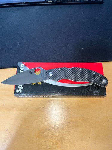 Spyderco Knives Caly 3.5 Lockback Black Carbon Fiber ZDP-189 Steel C144CFPE
