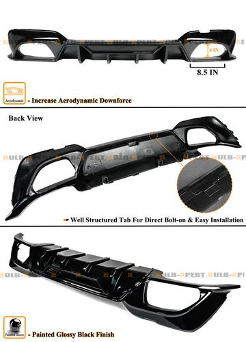 FOR 19-22 BMW G20 M SPORT M340i CTM DIFFUSER KIT + CARBON FIBER QUAD EXHAUST TIP