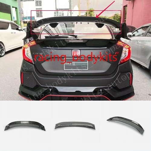 For Honda Civic FK8 Hatchback Forged Carbon Look Rear Spoiler Blade Wing Flap