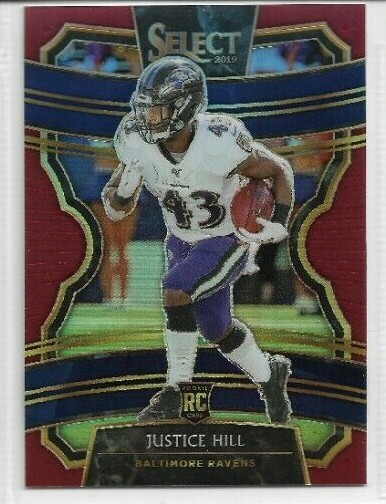 2019 Panini Select Justice Hill Concourse Maroon Prizm RC 24/149
