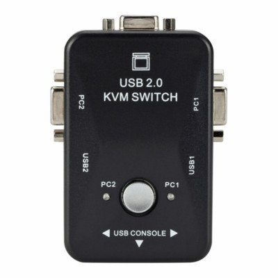 2Port USB VGA KVM Switch Box For Mouse Keyboard Monitor Video Sharing Computer
