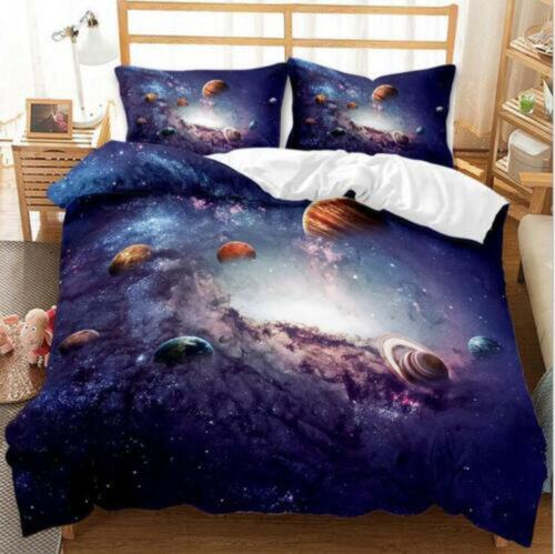 Planet Galaxy Star Quilt Bettdecke Set Bettdecke Abdeckung voll weich Kinder - Bild 1 von 2