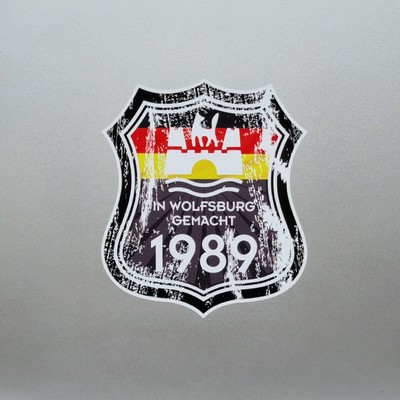 Distressed 1989 Made In Germany Wolfsburg Vinyl Sticker Decal For Car 105x90mm
