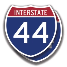 INTERSTATE 44 DECAL 2 Stickers Highway Sign Road Route Bogo Car Truck Window