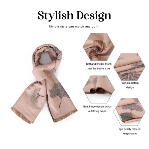 Scarf for Women Fall Winter Shawl Wraps Long Women Scarves Warm Soft Cashmere... - Picture 4 of 6