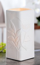 Gilde Porzellan Lampe Blätter 28 cm Fensterlampe Dekolampe 32324