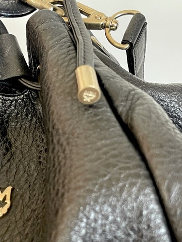 MCM Black Leather Lge 2-Way Drawstring Bucket Cross Body Handbag $1400 Near New - Picture 18 of 18