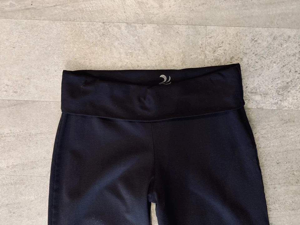 Pantalones KOS USA Negros Plegable Cintura Bootcut Pierna Yoga Fitness Talla L Foto 3 de 4
