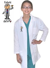Kids Lab Coat with Future Doctor Boy Embroidery Design for little Doctors